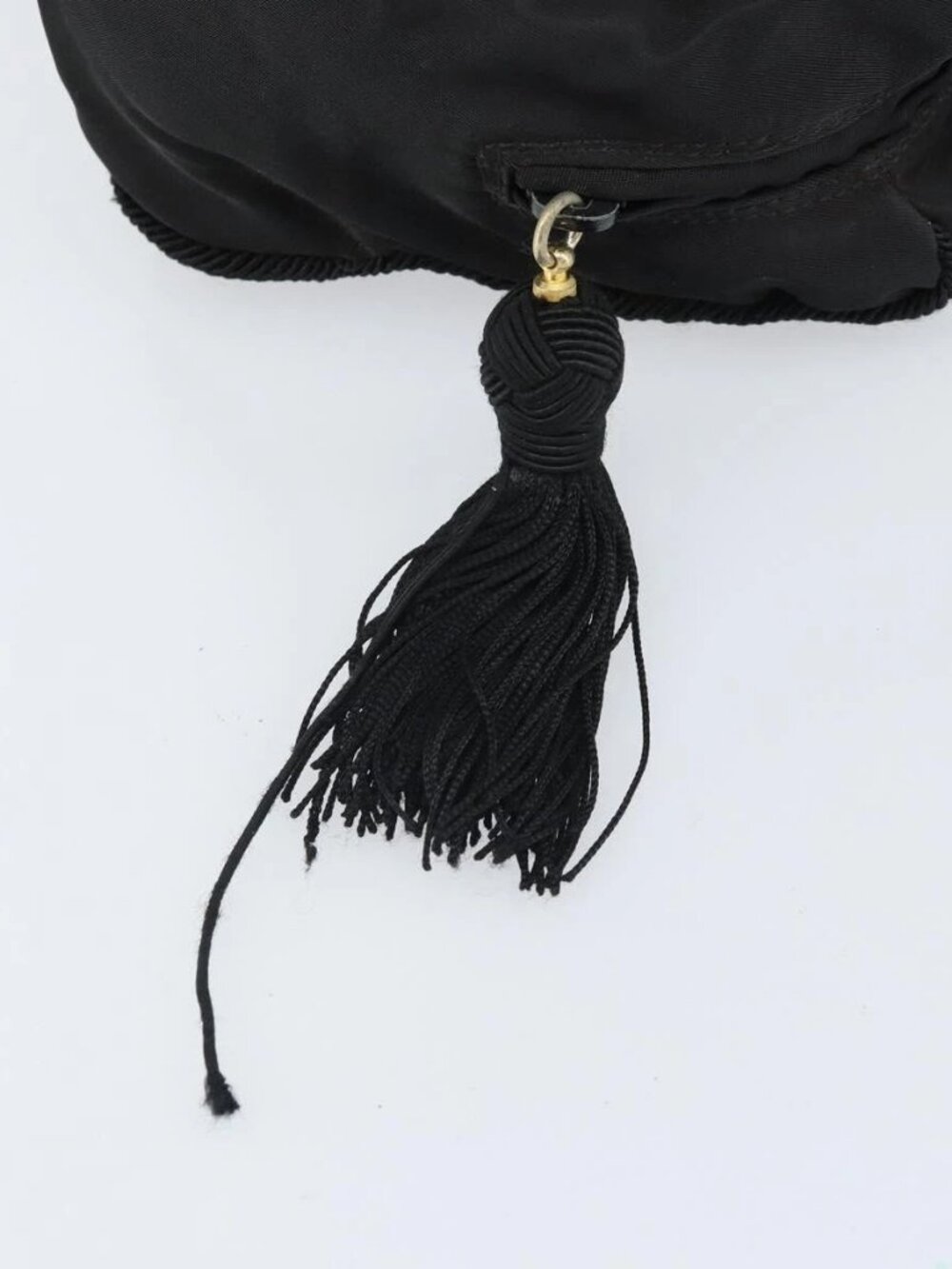 PRADA Hand Bag Nylon Black Gold Auth bs33258 - Picture 10 of 16